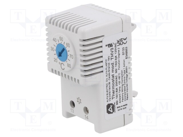 Sensor: thermostat; NO; 10A; 250VAC; screw terminals; 61x34x35mm
