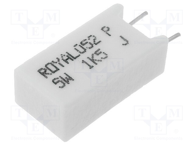 Resistor: wire-wound; cement; THT,vertical; 1.5kΩ; 5W; ±5%