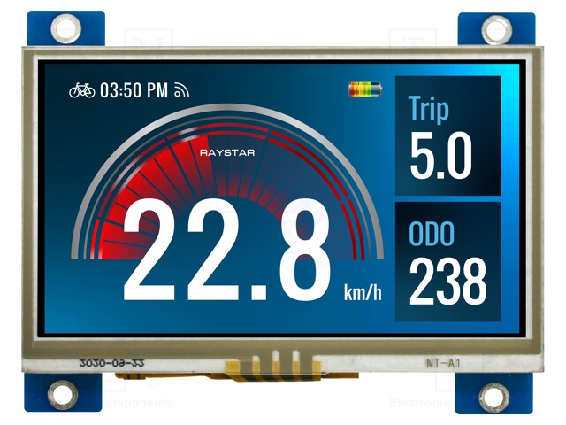 Display: TFT; 4.3"; 480x272; Illumin: LED; Dim: 105.5x84.2x22.23mm