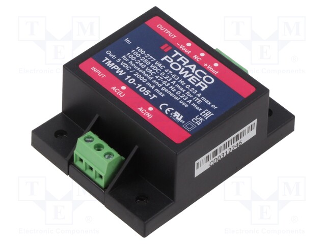 Power supply: switched-mode; for building in; 10W; 5VDC; 2000mA