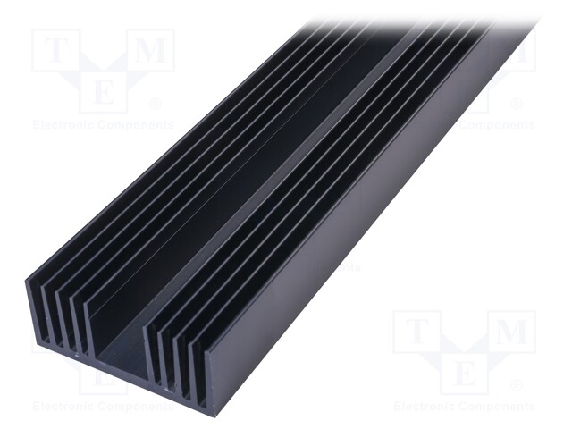 Heatsink: extruded; U; black; L: 1000mm; W: 120mm; H: 50mm; aluminium