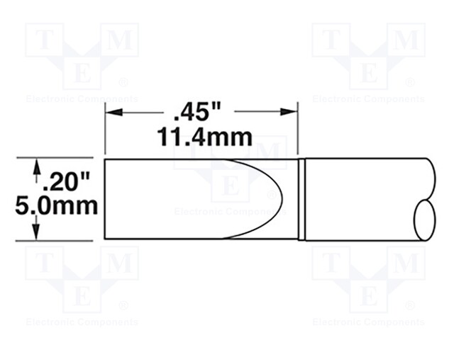 Tip; chisel; 5x12mm; 357°C; for soldering station