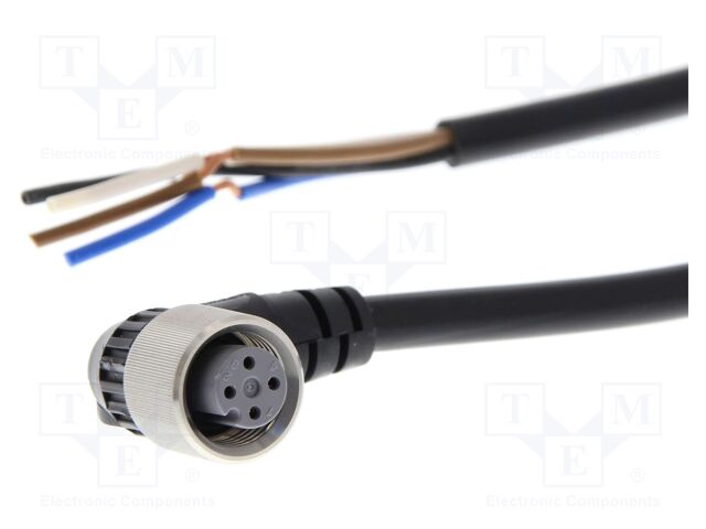 Connection lead; M12; PIN: 4; angled; female