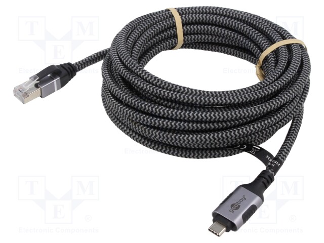 Cable; USB 3.1; RJ45 plug,USB C plug; 10m; 1Gbps; Øcable: 5.6mm
