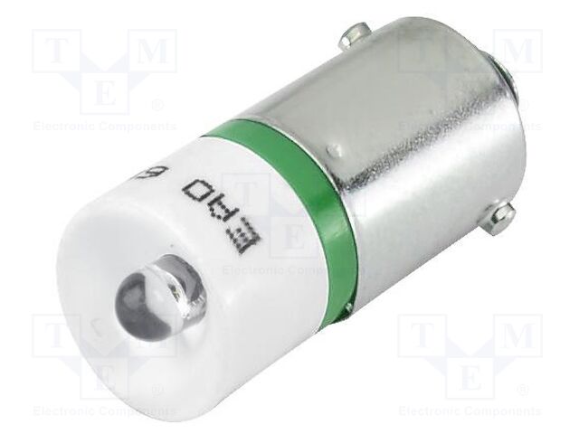 LED lamp; green; BA9S; 110VDC; 110VAC; No.of diodes: 4
