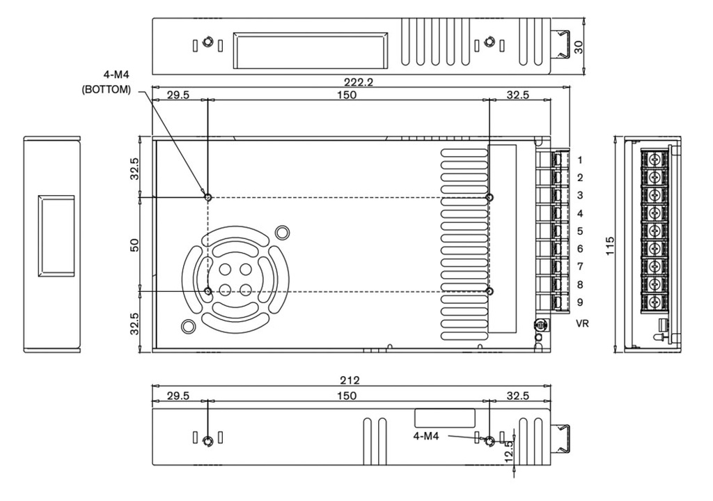 Power supply: switched-mode; modular; 320W; 24VDC; 13.4A; OUT: 1
