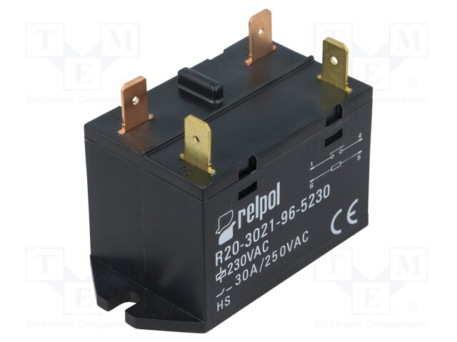 Relay: electromagnetic; SPST-NO; Ucoil: 230VAC; 30A; Rcoil: 21kΩ