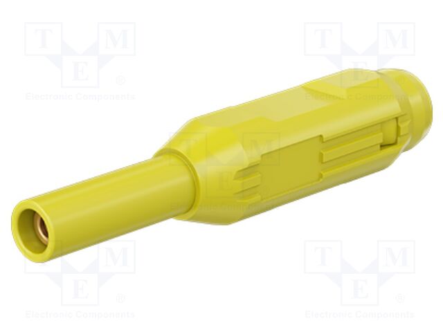 Socket; 1,5mm banana; yellow; Mounting: soldered,crimped; 38.1mm