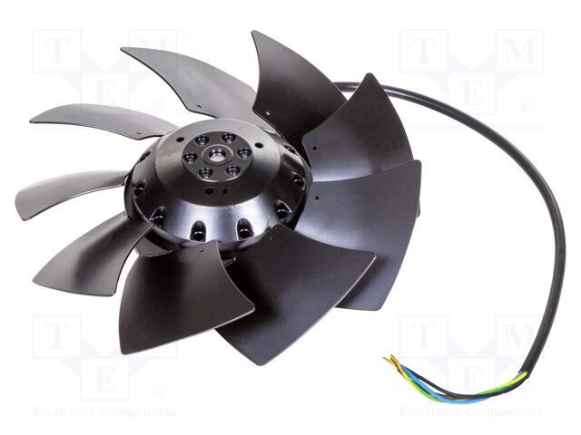 Fan: AC; axial; 230VAC; Ø197x64mm; 890m3/h; 65dBA; ball bearing