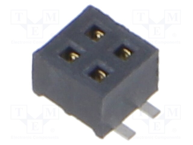 Connector: pin strips; female; PIN: 4; 1.27mm; gold flash; SMT; tape