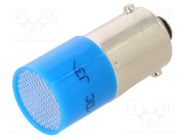 Indicator: LED; BA9S,T10; blue; plastic; 230VAC; 230VDC; -20÷60°C