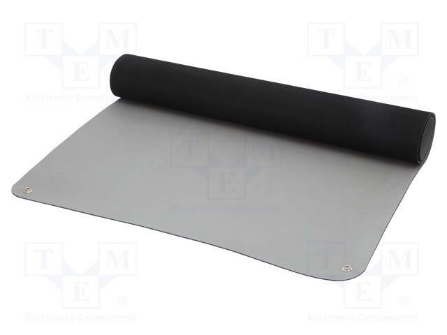 Bench mat; ESD; Dim: 600x1200mm; D: 2mm; grey (bright)