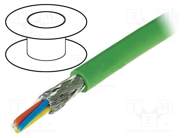 Wire; industrial Ethernet,PROFINET; 5; solid; Cu; 4x22AWG; PVC