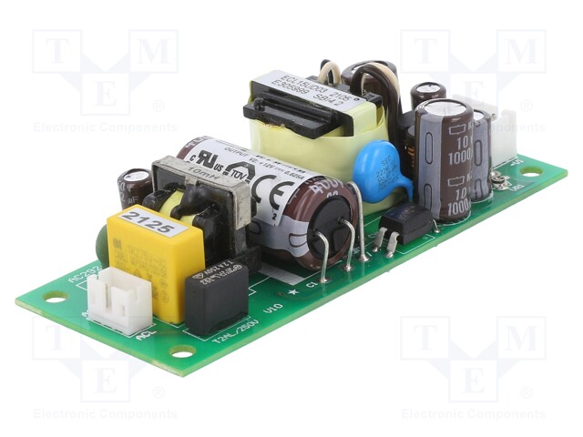 AC/DC Open Frame Power Supply (PSU), ITE, 2 Output, 15 W, 85V AC to 264V AC, Adjustable, Fixed