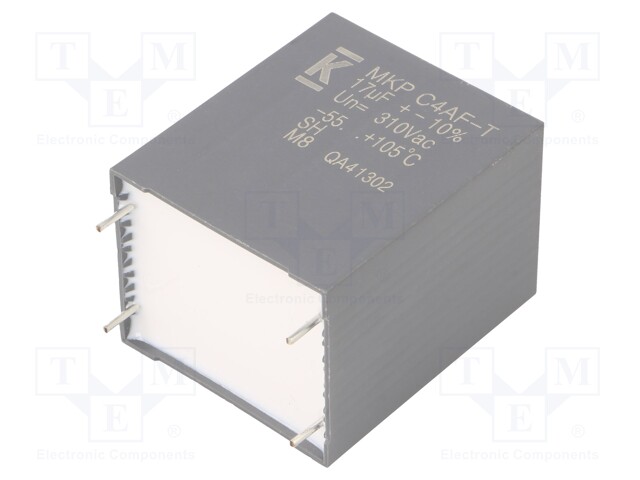AC Film Capacitor, 17 µF, 310 VAC, Metallized PP, ± 10%, C4AF Series, Radial Box