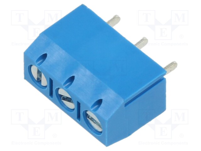 PCB terminal block; angled 90°; 5mm; ways: 3; on PCBs; terminal