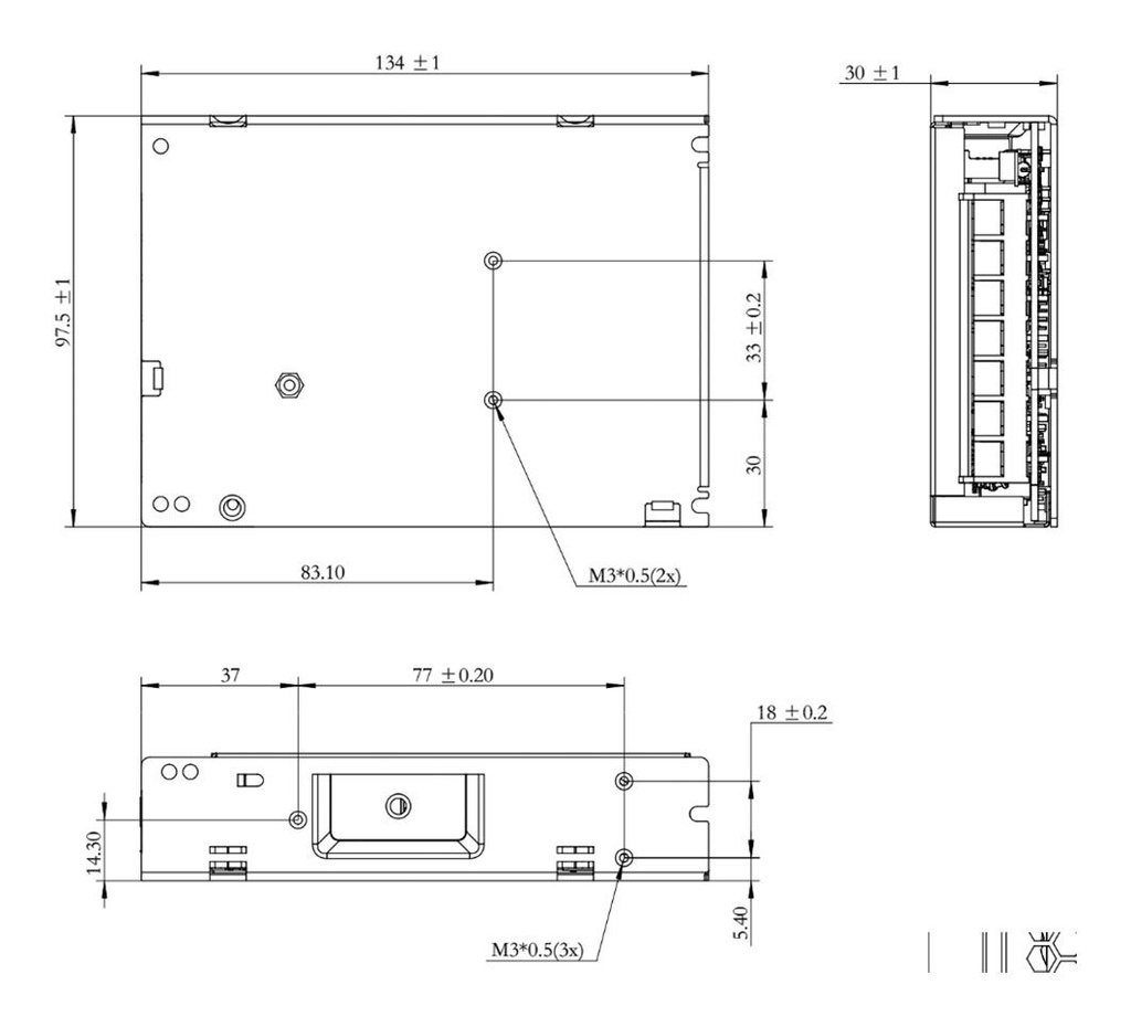 Power supply: switching; for building in; 100W; 15VDC; 6.7A; OUT: 1