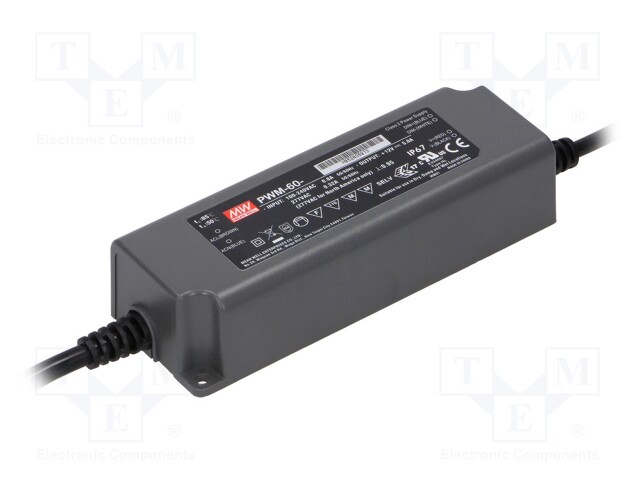 Power supply: switched-mode; for LED strips; 60.12W; 36VDC; 1.67A