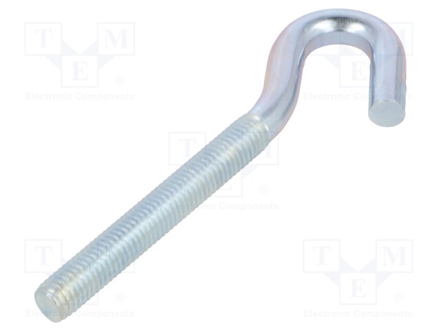 Hook; angular; steel; zinc; Thread len: 75mm; Overall len: 120mm