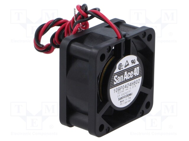 Axial Fan, San Ace 40 Series, 24 V, DC, 40 mm, 20 mm, 8.2 cu.ft/min, 0.233 m³/min