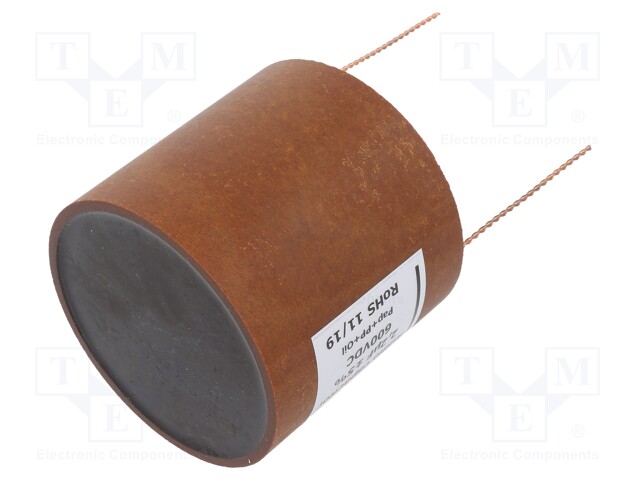 Capacitor: copper-polypropylene-paper; 2.2uF; 600VDC; ±5%; 0.0035