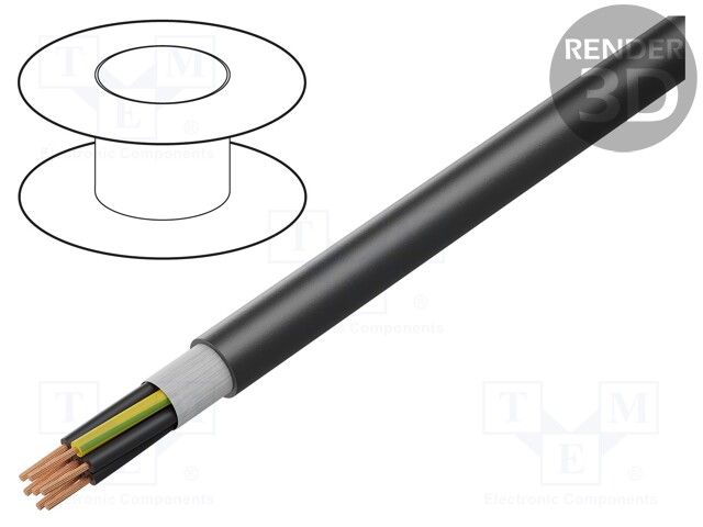 Wire: control cable; ÖLFLEX® FD 891 P; 3G1.5mm2; PUR; black; Cu
