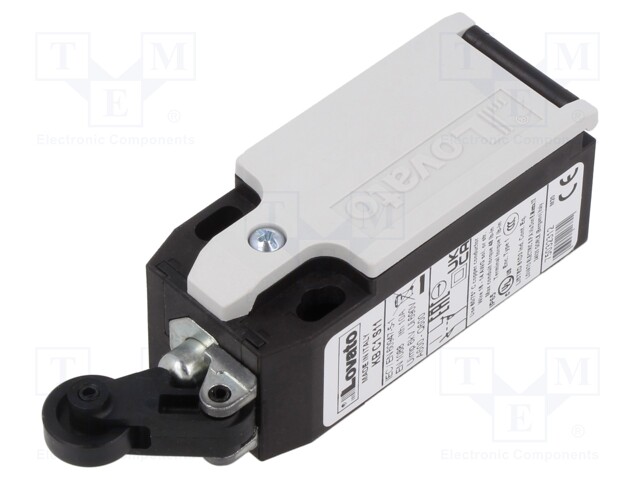 Limit switch; plastic roller Ø14mm; NO + NC; 10A; M20; IP65