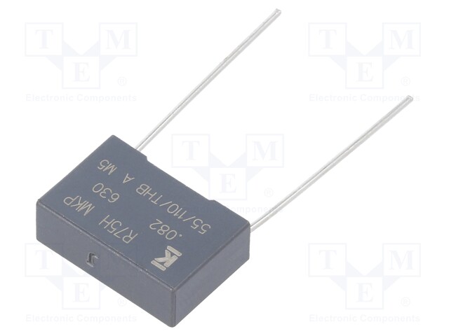 Capacitor: polypropylene; 82nF; 15mm; ±5%; 18x6x12mm; -55÷105°C