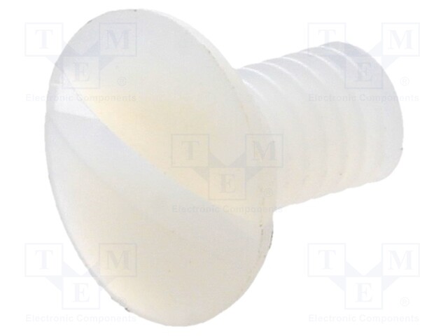 Screw; M4x8; 0.7; Head: countersunk; slotted; 1,3mm; polyamide