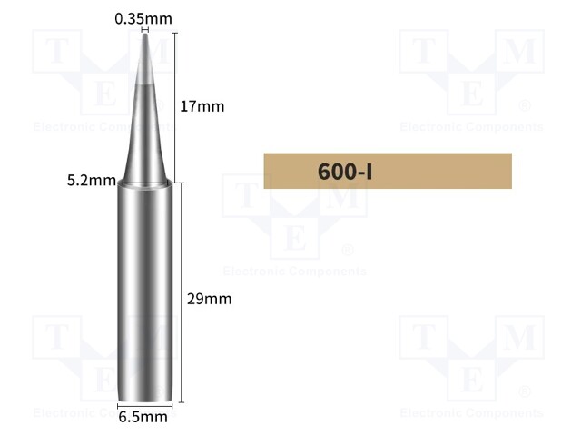 Tip; conical; 0.35mm; for soldering station; BK90