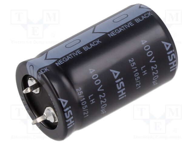 Capacitor: electrolytic; SNAP-IN; 220uF; 400VDC; Ø30x50mm; ±20%