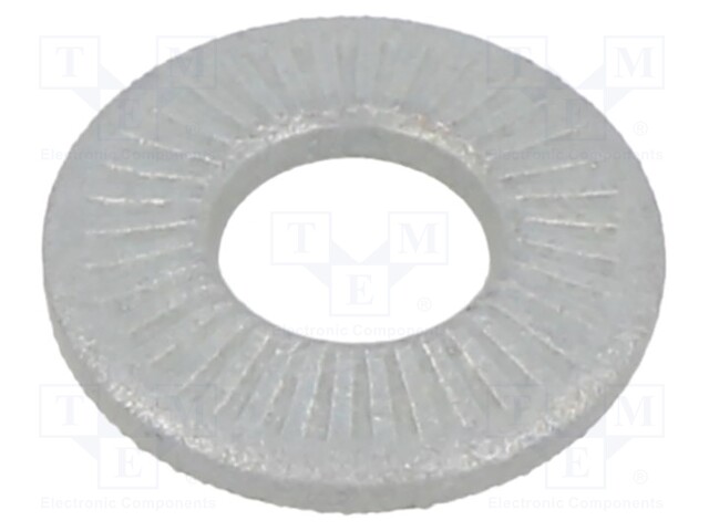 Washer; internally serrated; M5; D=12mm; h=1.8mm; spring steel