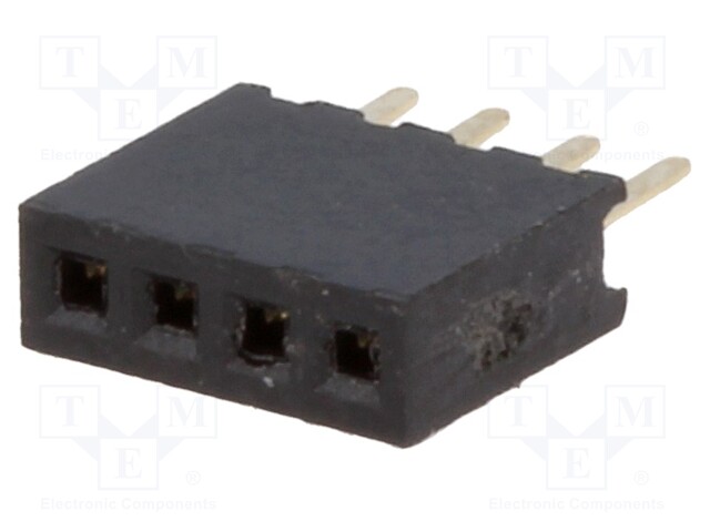 Socket; pin strips; female; PIN: 4; straight; 1.27mm; THT; 1x4; 1A