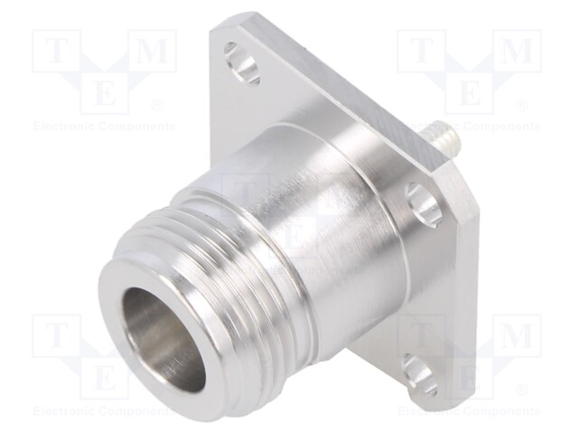 Connector: N; female; flange (4 holes),for panel mounting; 50Ω