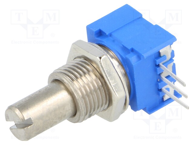 Potentiometer: shaft; THT; 1W; 10kΩ; ±10%; 290°; for PCB; linear