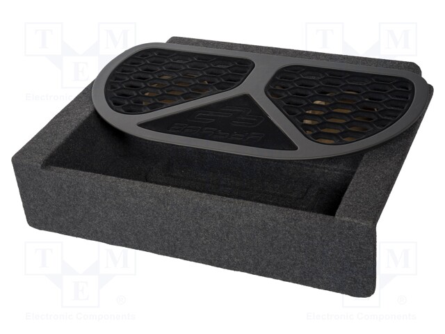 Car loudspeaker enclosure; MDF; black melange; textil; 25l; BMW