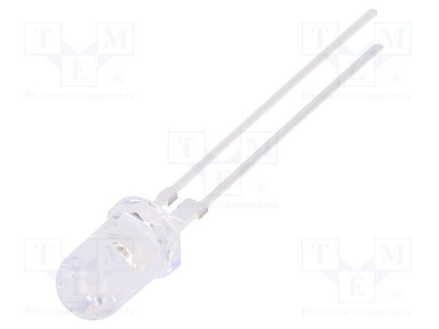 LED; 5mm; green; 15÷18lm; 15°; Front: convex; Pitch: 2.54mm