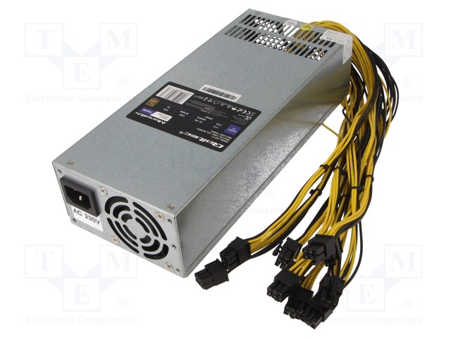 Power supply: computer; ATX; 265x110x65mm; 1.6kW; PCIe 6pin x10