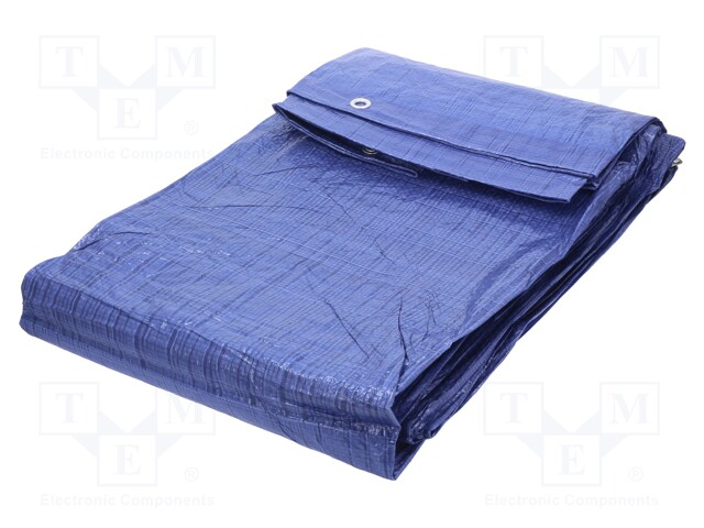 Tarpaulin; L: 8m; Width: 6m; PE; Colour: blue; V: with metal rings