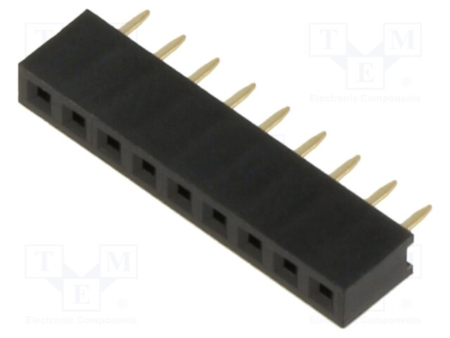Pin socket; PIN: 9; Layout: 1x9; 2.54mm