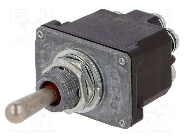 Switch: toggle; Pos: 3; DP3T; (ON)-OFF-(ON); 6A/230VAC; 10A/28VDC