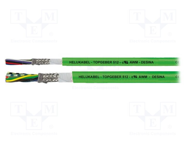 Wire: servo drive; hybrid,TOPGEBER 512; green; stranded; -30÷80°C