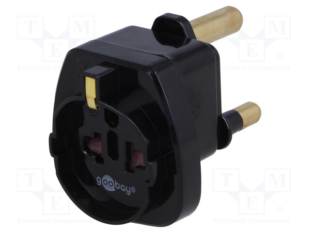 Adapter; Out: EU; Plug: with earthing; Colour: black