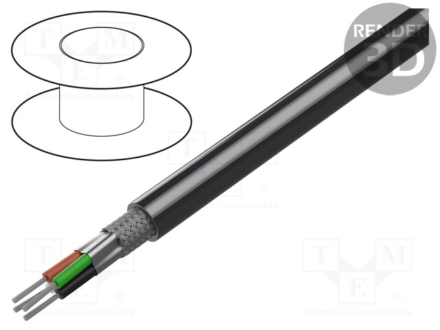Wire; 4x24AWG; RS232,RS423; stranded; Cu; PVC; chrome; 152m; CPR: Eca