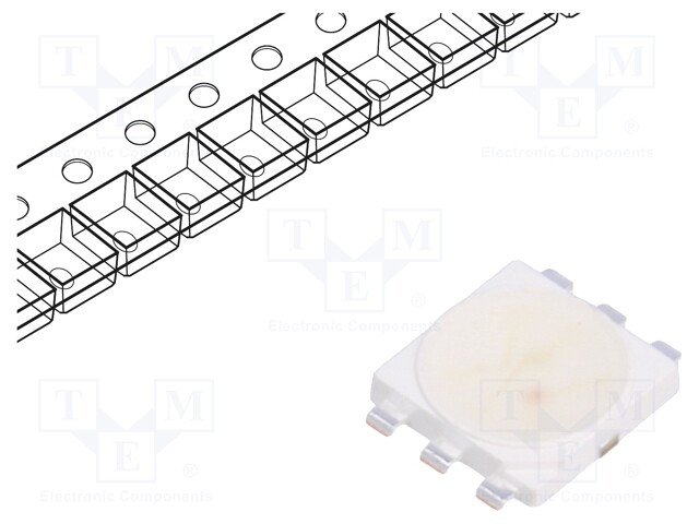 Power LED; RGB; Pmax: 200mW; 120°; 4x4x0.8mm; Case: PLCC6; SMD; Crab