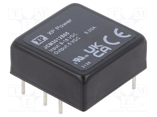 Isolated Board Mount DC/DC Converter, ITE, 1 Output, 30 W, 5 V, 6 A