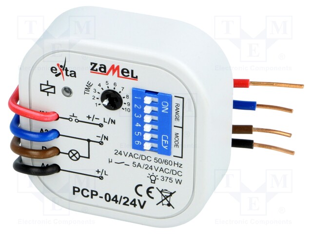 Timer; 0,1s÷10days; SPST-NO; 250VAC/5A; 24VAC; 24VDC; flush mount