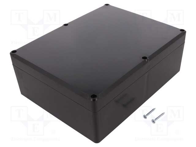 Enclosure: multipurpose; X: 174mm; Y: 224mm; Z: 80mm; ABS; black