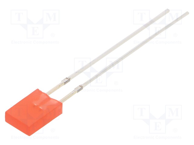 LED; rectangular; 2x5x7mm; bipolar; red; 150÷220mcd; 100°; 20mA