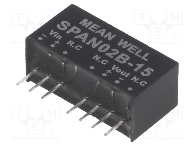 Converter: DC/DC; 2W; Uin: 18÷36V; 15VDC; Iout: 0÷134mA; SIP8; 4.8g